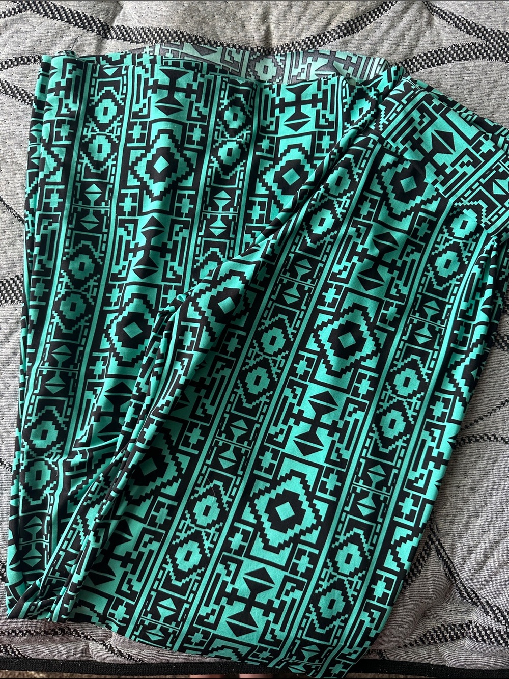Women’s Turquoise & Black Aztec Wide Leg Pants